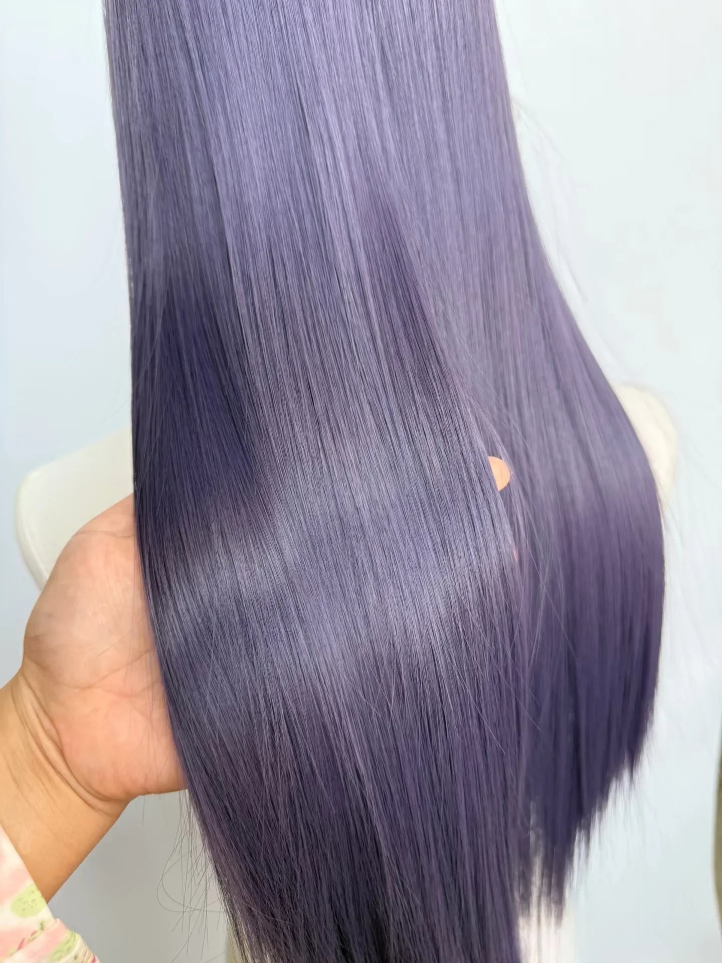 Ashely Light Purple Wig Special Grey-purple Lace Front Wigs 26inch long straight 13*4 Synthetic Lace Wigs for Cosplay Daily Use