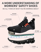 48 Size Steel Toe Cap Light Breathable Sneaker For Men Unisex Work Safety Shoes  Anti-smash And Anti-puncture Safety Sneakers
