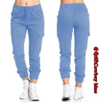 2022 New Solid Jogger Women's Cargo Pants Multi-Pocket Drawstring Elastic Waist Women Sports Pants Streetwear Casual Long Pant
