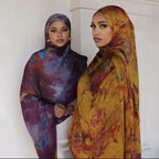 180×85cm Water Print Shawl Hijab Scarves Muslim Ethnic Woman Chiffon Silk Bandanas Printed Hijabs 2025