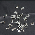 10pcs /26pcs pieces silver English letters drill metal pendant DIY fashion necklace bag pendant earrings material