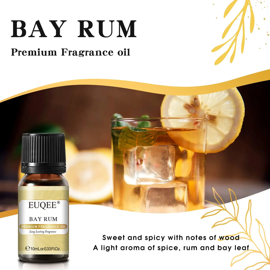 EUQEE 10ML Men's Fragrance Oil For Car Diffuser,Making Candle Leather Forest Pine Coffee Cake Cedarwood Bay Rum 1pcs/3pcs/6pcs