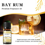 EUQEE 10ML Men's Fragrance Oil For Car Diffuser,Making Candle Leather Forest Pine Coffee Cake Cedarwood Bay Rum 1pcs/3pcs/6pcs