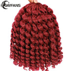 1- 5 Packs 8 inch Jumpy Wand Curl Jamaican Bounce Crochet Hair Natural Black Wand Curls Crochet Hair Short Curly Crochet Braids