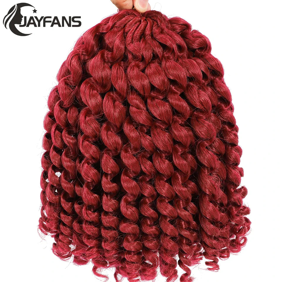 1- 5 Packs 8 inch Jumpy Wand Curl Jamaican Bounce Crochet Hair Natural Black Wand Curls Crochet Hair Short Curly Crochet Braids