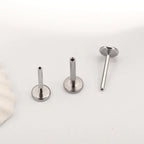 10pcs/lot ASTM F136 Titanium 16G 18G 20G Push In Plug Back Base Stud Earrings Lips Nose Piercing Tragus Body Jewelry Accessories