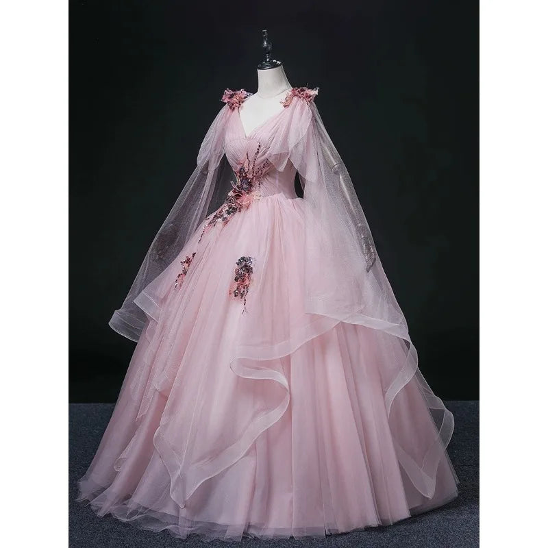 2025 New Women's Bean Paste Powder Mesh Long Evening Dress Fashion Glitter Bead Stickers Look Thin V-neck Back Strap Dress