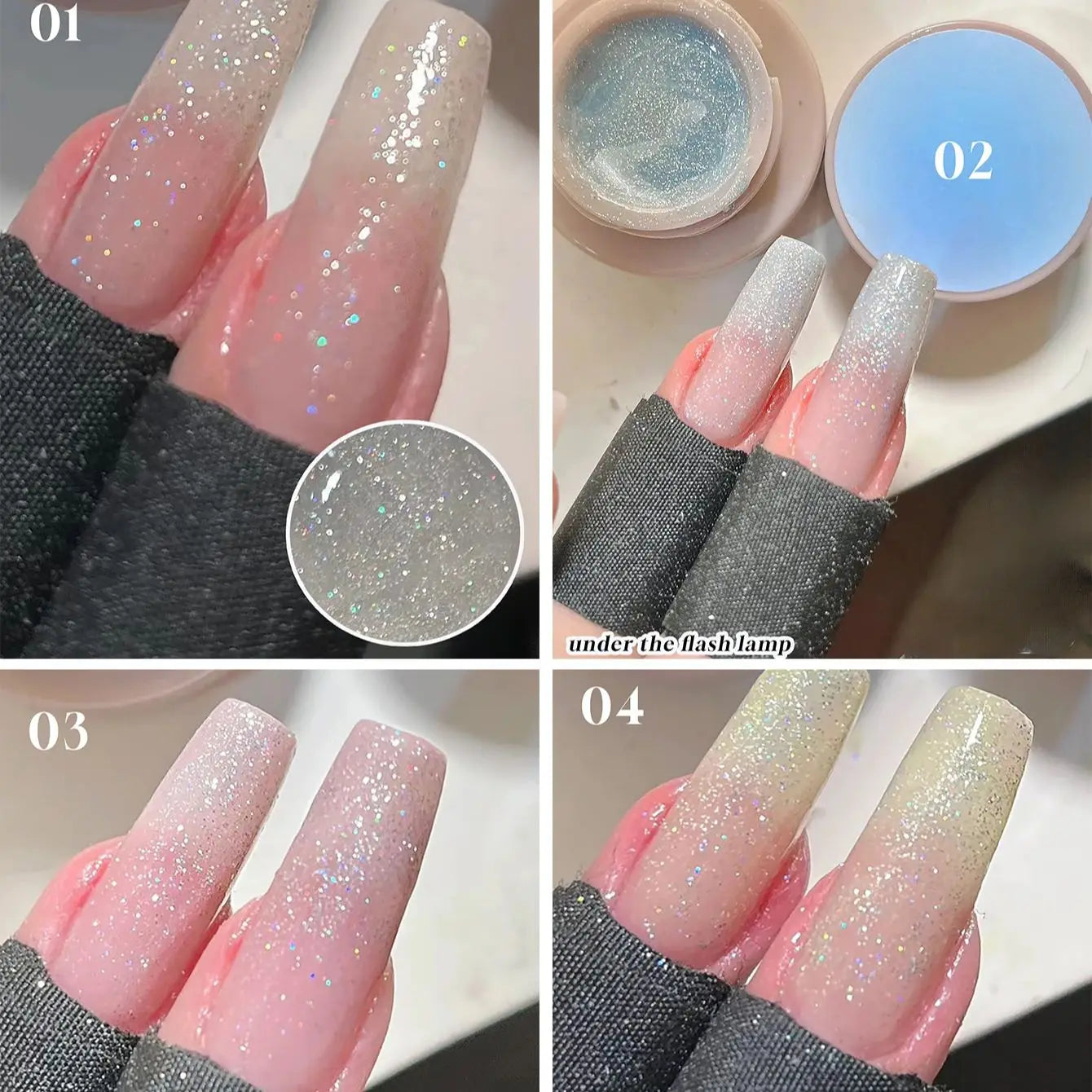 1-3pcs PSK 2025 New Whitening Purple Glass Beads Starry Crystal Nail Art Purple Glass Bead Cat Eye Gel Nail Polish Nail Supplies