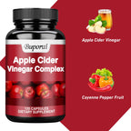 Apple Cider Vinegar - Improves Digestion, Appetite Suppression,Weight Management, Relieves Bloating - 120 Capsules
