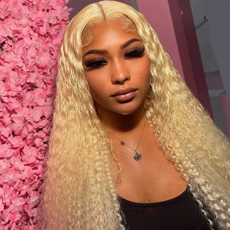 Deep Wave 13x6 HD Lace Frontal Human Hair Wig 30 40 Inch Curly 613 Honey Blonde Water Wave 13x4 Lace Front Wigs For Women 250%