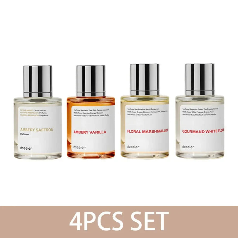 50ML Dossier Ambery Saffron Ambery Vanilla Floral Marshmallow Gourmand White Flowe Arabian Women's Perfume Birthday Present