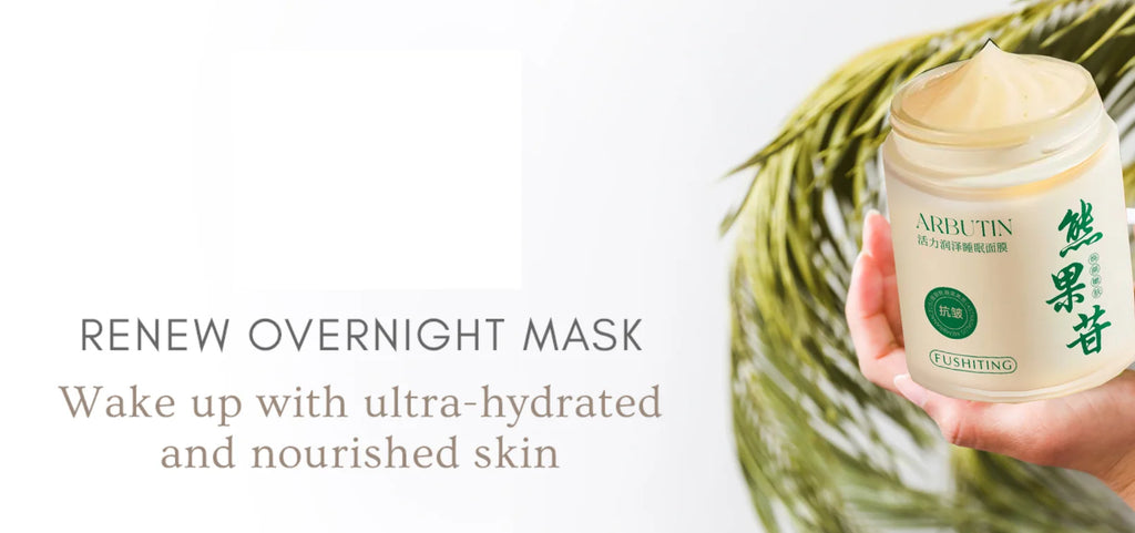 Arbutin Sleep Facial Mask Antioxidant Brightening Skin Tone Overnight Mask Soothe Stressed Skin Barrier-Boosting Dryness Redness