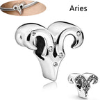 Authentic 925 Sterling Silver Sparkling Aries Leo Scorpio 12 Zodiac Signs Constellation Charm Beads Fit Pantaro Bracelet Jewelry