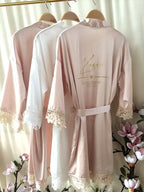 Customized Summer Lace Sleepwear Bride&Bridemaid Wedding Robe Personalized Gown Champagne Kimono Silk Bathrobe Satin Night Dress