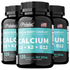 4-in-1 Calcium Supplement with Vitamin D3 K2 B12 - Supports Bones, Teeth, Heart and Immune System Function