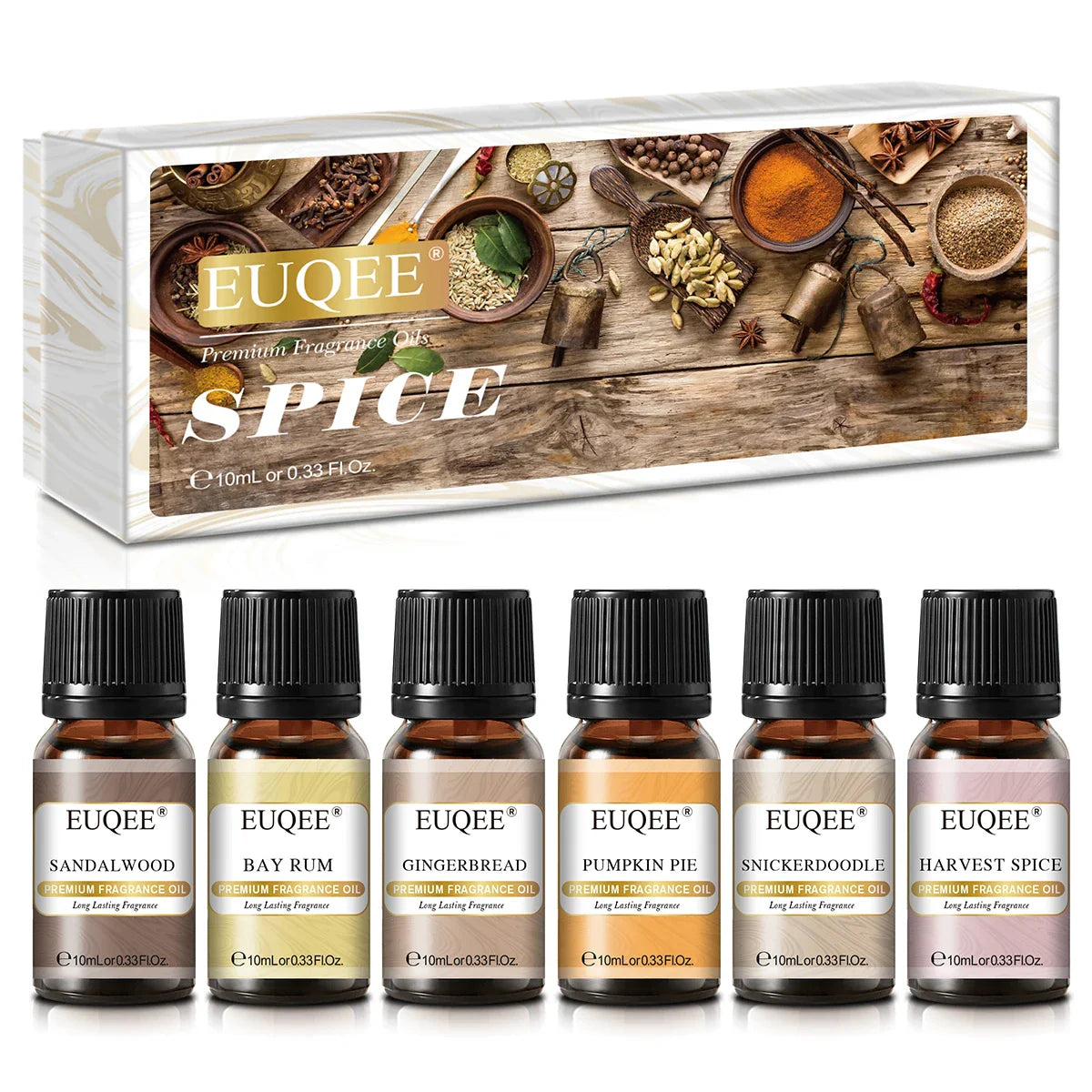 EUQEE 10ML Men's Fragrance Oil For Car Diffuser,Making Candle Leather Forest Pine Coffee Cake Cedarwood Bay Rum 1pcs/3pcs/6pcs