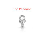 1PC Little Star Moon Snake Crystal Charms Pendant Helix Daith Earrings for Women Hanging Matching Piercing Lobe Tragus Jewelry