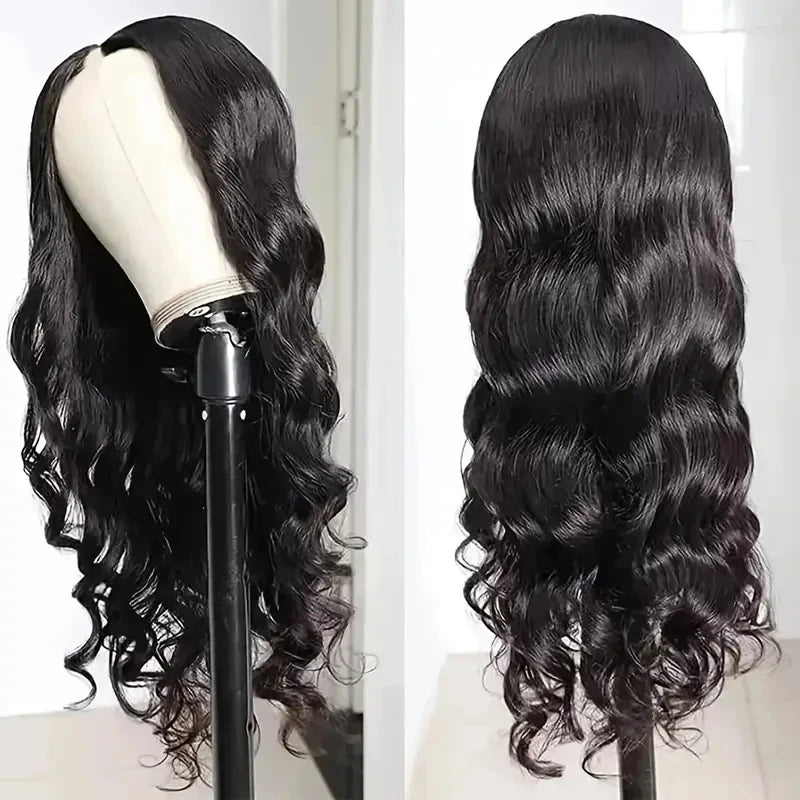 Body Wave V Part Wigs Human Hair 250% Density For Women Full Head Clip In Half Wig No Leave Out Body Wave Wig For Black Women