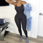 Dulzura Solid Bodycon Strap Jumpsuit For Women Bodycon Sexy Streetwear Fall Winter Skinny Rompers Sportswear Wholesale Items