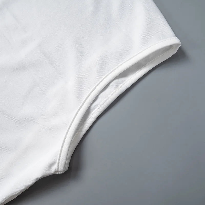 Elegant Sleeveless Backless Slim Fit Mini Dress Women Chic Round Collar A-line Short Dress 2025 Ruffle Edge Casual Dresses