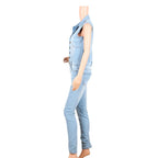 Denim Jumpsuit for Women Sexy Slim Fit Zipper Sleeveless V-Neck High Waist Fashion Jean Pants Rompers