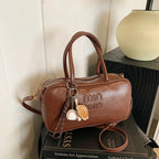 2025 new high-end luxury designer Boston handbag female niche retro fashion all-match pillow bag shoulder messenger bag trend