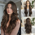 13x6 Lace Front Wig Blonde Wave Synthetic Wigs for Women Daily Party Cosplay Use Heat Resistant Fiber Hair