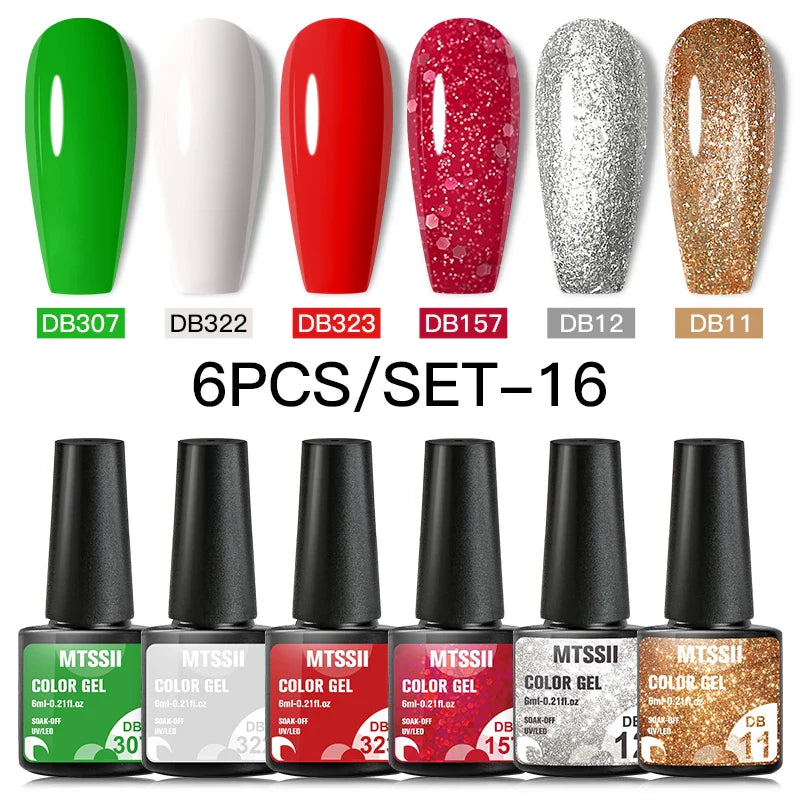 10PCS/Set Gel Nail Polish Set 125 Colors Glitter Semi Permanent Hybrid Gel Varnishes Base Top Coat Soak Off UV LED Nail Art Gel