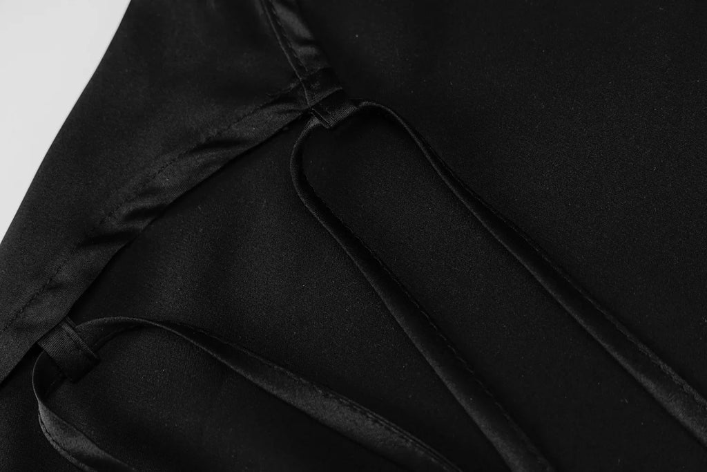 Dulzura Lace Patchwork Satin Mini Dress Women Bodycon Sexy Lace Up Backless Short Dress Party Elegant Clothes Birthday Evening