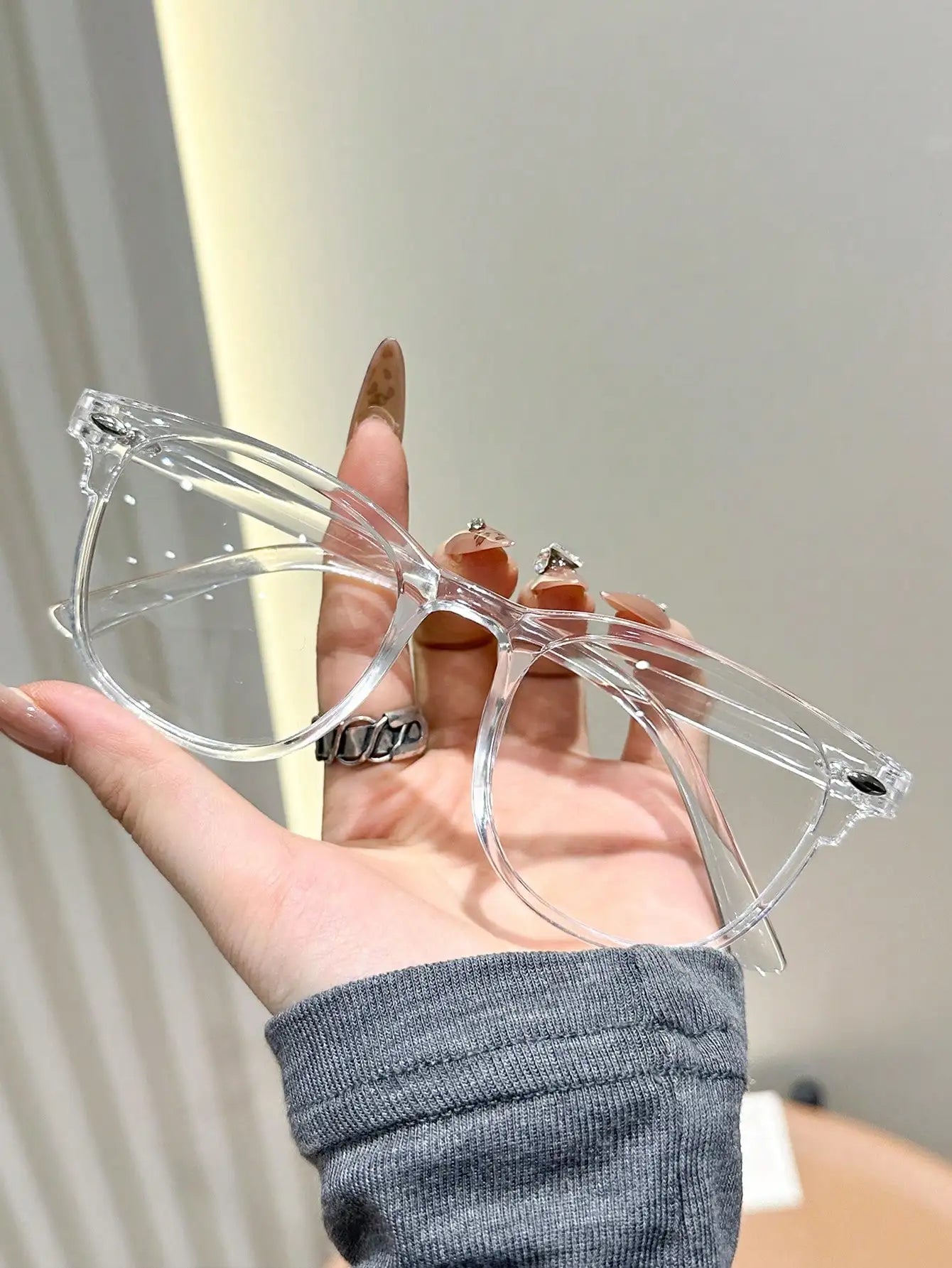 1PC/2PCS Fashion Pentos Plastic Frame Anti-Blue Light Clear Glasses For Daily Office Reading Life Eye Protection Accessories.