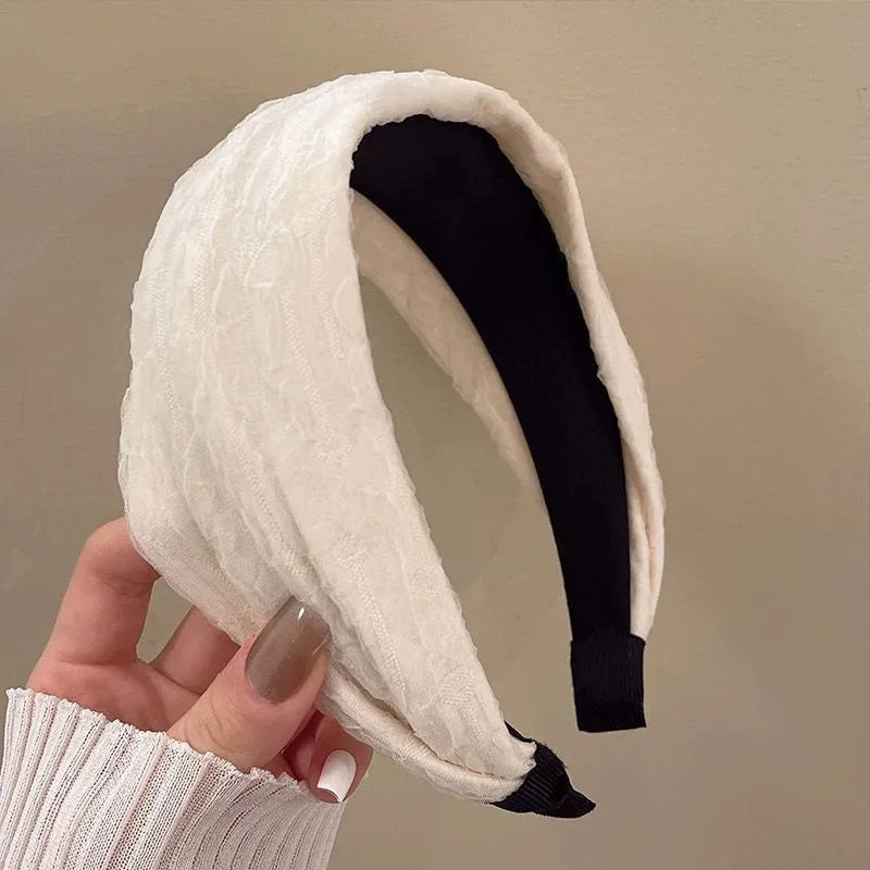 2025 Korea Elegant Chiffon Wide Hairbands Headband Women Girls Gift Scrunchie Hair Head Hoop Band Accessories Headdress Headwear