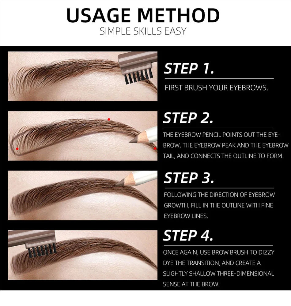 1pcs Eyebrow Pencil Waterproof Art Tint Makeup Eye Brow Pen Enhancers Long Lasting 5 Colors Eyebrow Pen Women Beauty Cosmetic