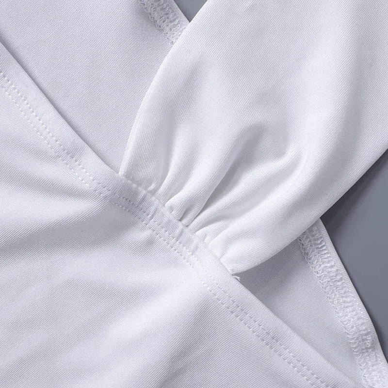 Chic White Sexy Strapless Crop Tops 2023 Elegant Summer Slim Tanks Tube Top Cropped Solid