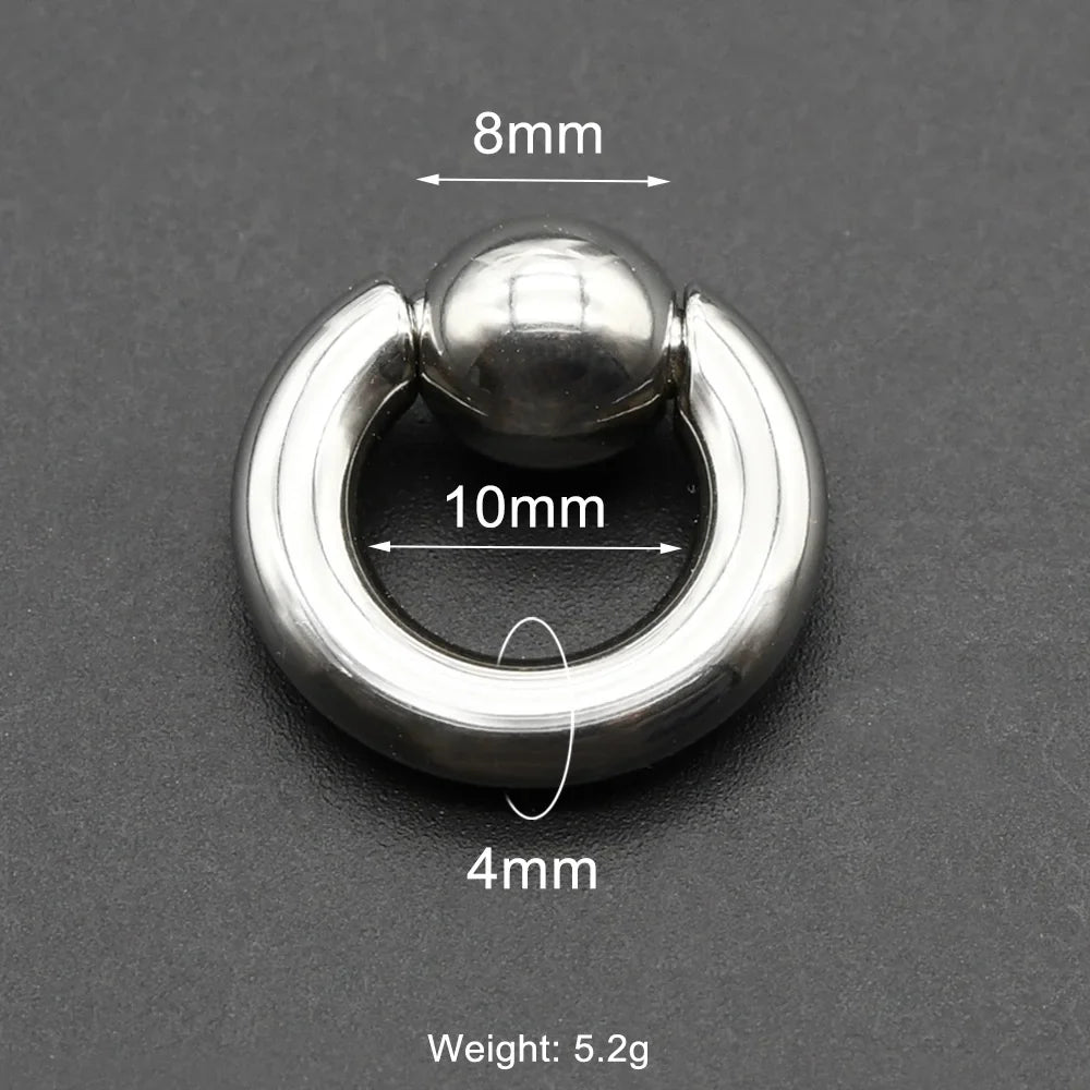 1Pc Large Gauges Stainless Steel CAPTIVE SPRING BEAD RING for Septum Piercing BCR Nose Ring Hoop Expander Earlobe Earrings 00G