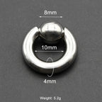 1Pc Large Gauges Stainless Steel CAPTIVE SPRING BEAD RING for Septum Piercing BCR Nose Ring Hoop Expander Earlobe Earrings 00G