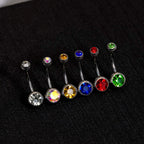 1PC G23 Titanium Crystal Gem Curved Barbell Rings Belly Button Navel Rings Piercings Nombril Ombligo Piercing Charming Jewelry