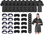 10 Pack Bridal Party Bride Spa Robes with Eye Masks Headband Hair Ties for Wedding Getting Ready Robes