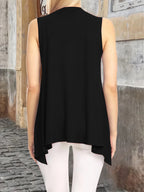 Elegant Sleeveless Open Front Cardigan Vest for Women - Plus Size Lightweight Draped Long Vest