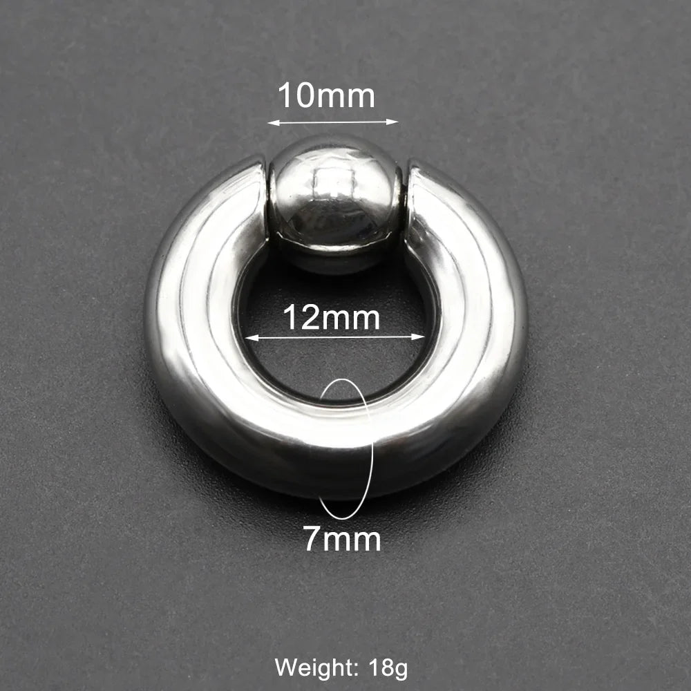 1Pc Large Gauges Stainless Steel CAPTIVE SPRING BEAD RING for Septum Piercing BCR Nose Ring Hoop Expander Earlobe Earrings 00G