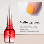 AS GEL Russian Matte Top Coat UV Gel Nail Polish 15ML Frosted Non Stick Powder Mat Top Coat No Wipe Semi Permanent Seal Gels