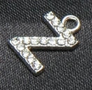 10pcs /26pcs pieces silver English letters drill metal pendant DIY fashion necklace bag pendant earrings material