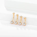 10pcs/lot Titanium CZ Crystal Belly Button Ring Navel Bar Piercing 6/8/10/12mm Belly Nombril Piercing Sexy Jewelry for Women 14G
