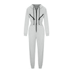 Autumn Women's Monochrome Long-Sleeved Jumpsuit Solid Color Zip-up Sportswear Female Winter Casual Tracksuit Fashionable Hoodies