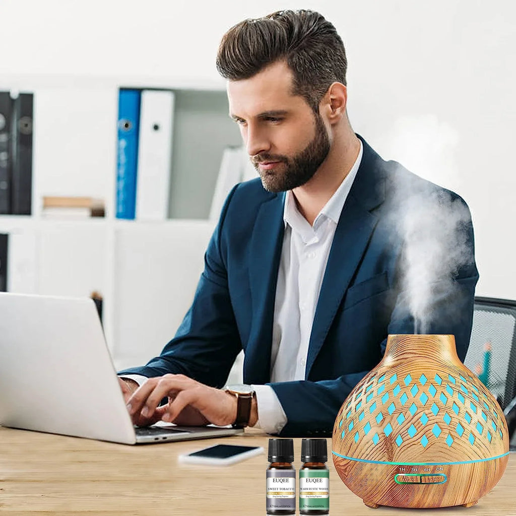 EUQEE 10ML Men's Fragrance Oil For Car Diffuser,Making Candle Leather Forest Pine Coffee Cake Cedarwood Bay Rum 1pcs/3pcs/6pcs