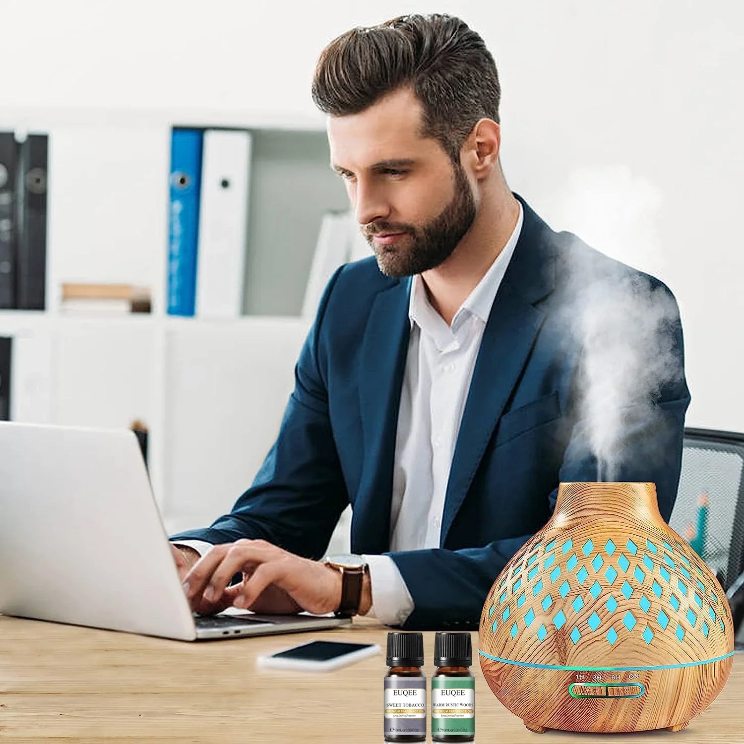 EUQEE 10ML Men's Fragrance Oil For Car Diffuser,Making Candle Leather Forest Pine Coffee Cake Cedarwood Bay Rum 1pcs/3pcs/6pcs