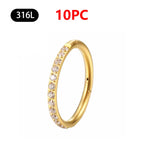 1/10Pc Stainless Steel Nose Ring CZ 16G Hinged Septum Clicker Segment Ear Tragus Cartilage Daith Lip Nose Body Piercing Jewelry
