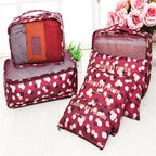 6 PCS Travel Storage Bag Set for Clothes Tidy Organizer Wardrobe Suitcase Pouch Travel Organizer Bag Case Shoes Packing Cube Bag