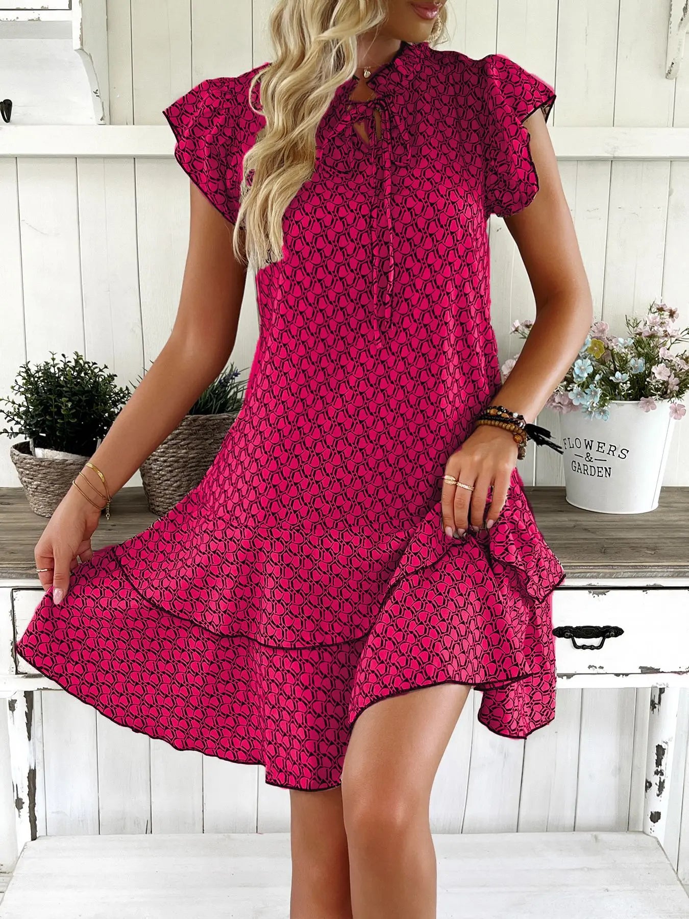 Casual Loose Printed Short Dresses For Women 2025 Fashion Summer Women's A-Line Mini Dress Elegant Vintage Female Dresses