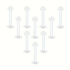 10~20pcs/Set Transparent Acrylic Bioflex Tragus Retainer Lip Studs Ear Helix Earring 6mm 8mm 10mm 12mm Body Piercing Jewelry
