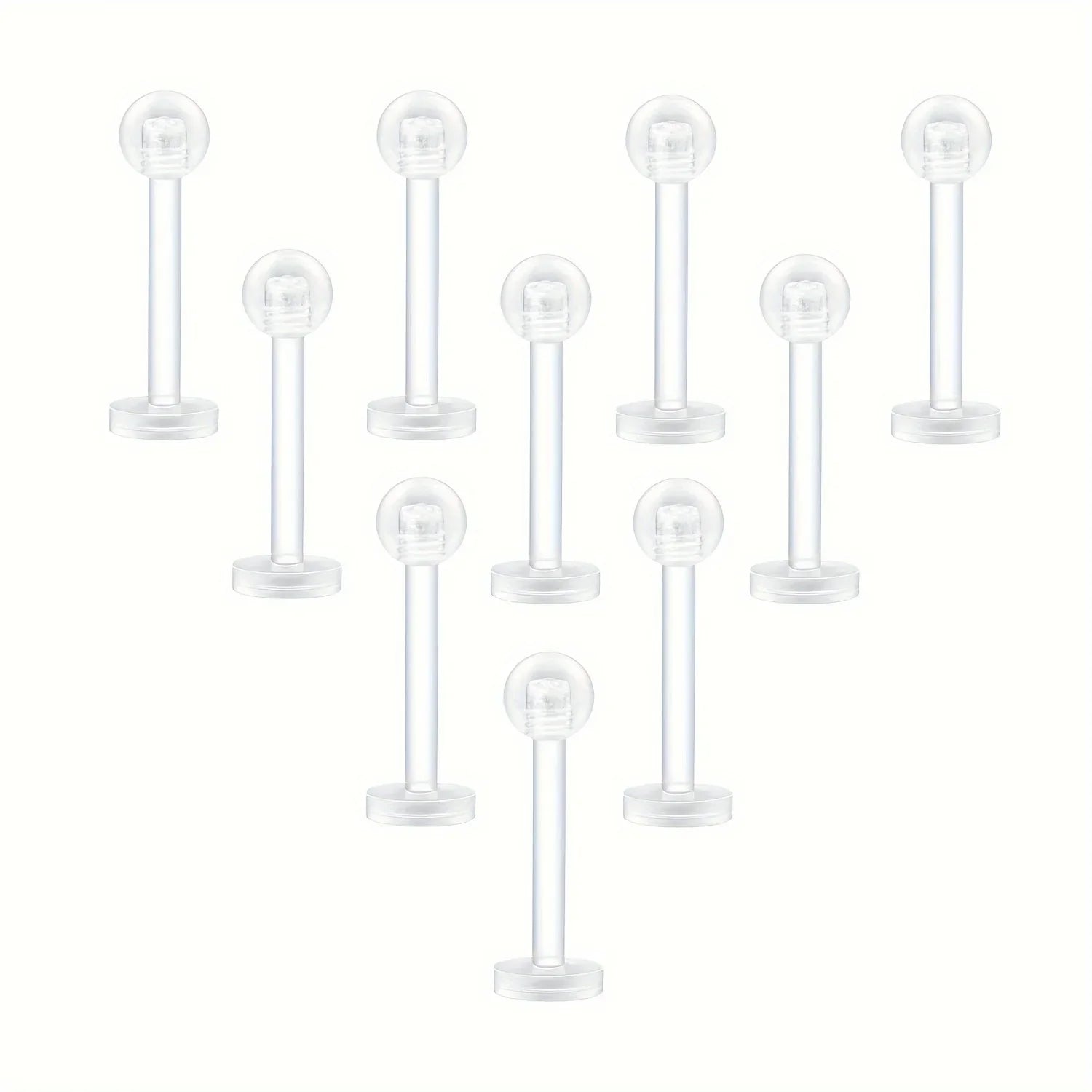 10~20pcs/Set Transparent Acrylic Bioflex Tragus Retainer Lip Studs Ear Helix Earring 6mm 8mm 10mm 12mm Body Piercing Jewelry